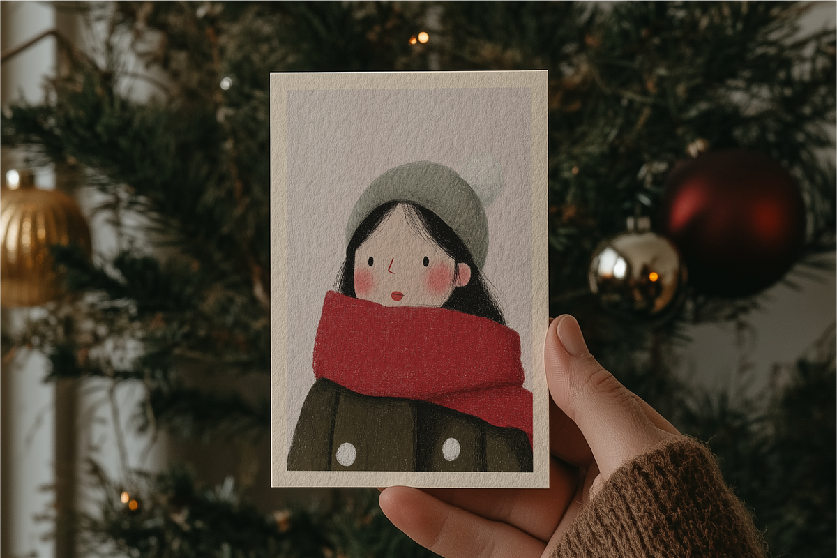 Cozy Greetings / Christmas Postcards, a Seasonal Illustration by By Arkadë (Photo 2 of 6)