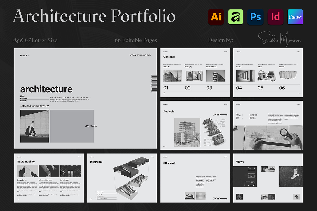 Architecture Portfolio Landscape, a Brochure Template by Studio Monova (Photo 1 of 15)