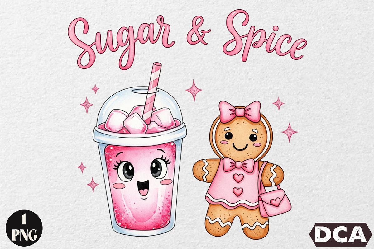 Sugar & Spice T Shirt Christmas Png, an Illustration by DreamCafeArt (Photo 1 of 6)