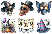 Watercolor Halloween Party Clipart, an Illustration by DreamArtGraphic (Thumbnail 4 of 5)