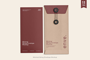 Kraft String Envelope PSD Mockup, an Advertising Mockup by Ram Studio LLC