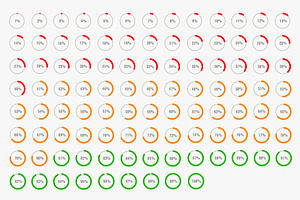 Percentage Infographics 1%-100%