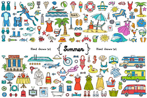 Vector set on the theme of summer