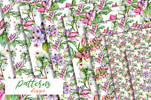 Cool Dogwood Colorful Flower PNG Set