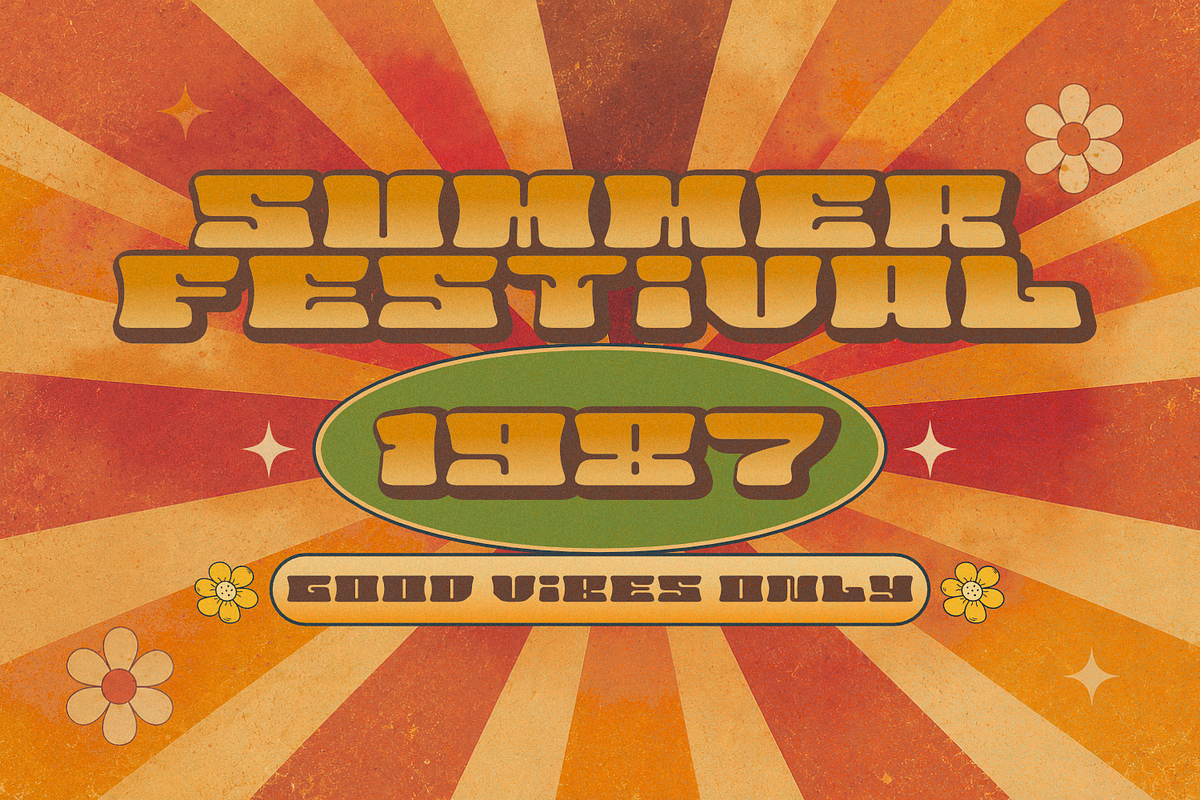 Mondigo-Retro Groovy Font, a Sans Serif Font by Linecreative (Photo 3 of 5)