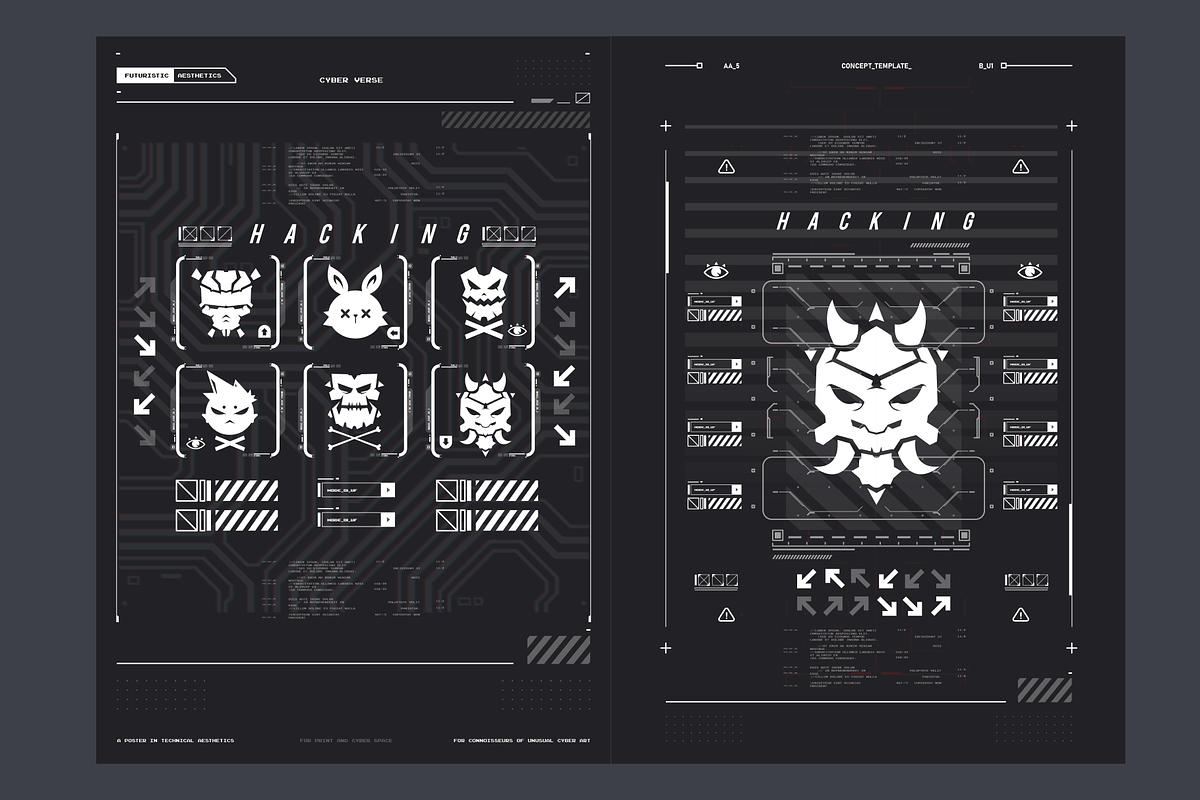 Hud Futuristic Posters Templates, a Technology Illustration by Andrew_Derr (Photo 6 of 6)