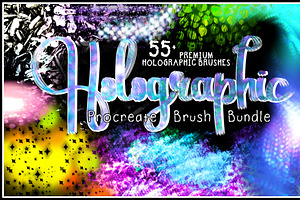 55 Holographic Procreate Brushes