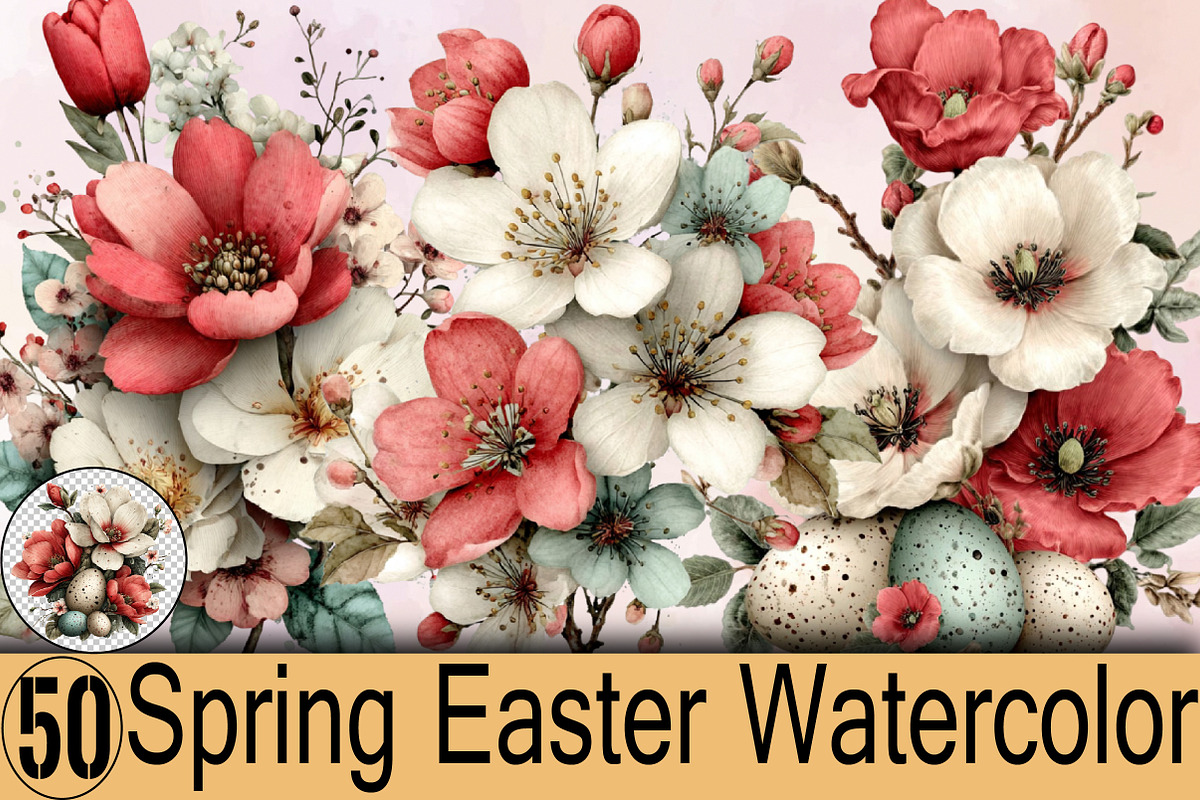 Spring Easter Watercolor Bundle., an Illustration by SVGArt (Photo 1 of 7)