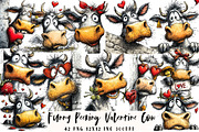 Funny Peeking Valentine Cow Clipart, an Illustration by OK Design (Thumbnail 1 of 6)