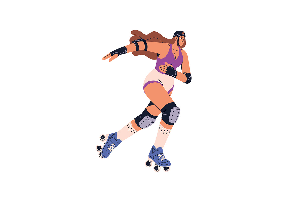 Happy people on roller skates set, a Person Illustration by PaperTrident (Photo 9 of 15)