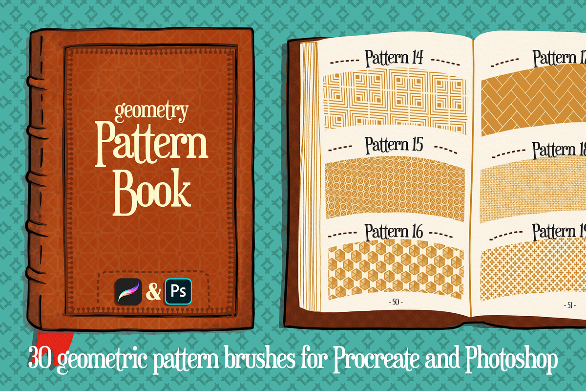 30 Procreate & Ps Geometric Patterns, a Brush Add-On by BrushBoy (Photo 1 of 6)
