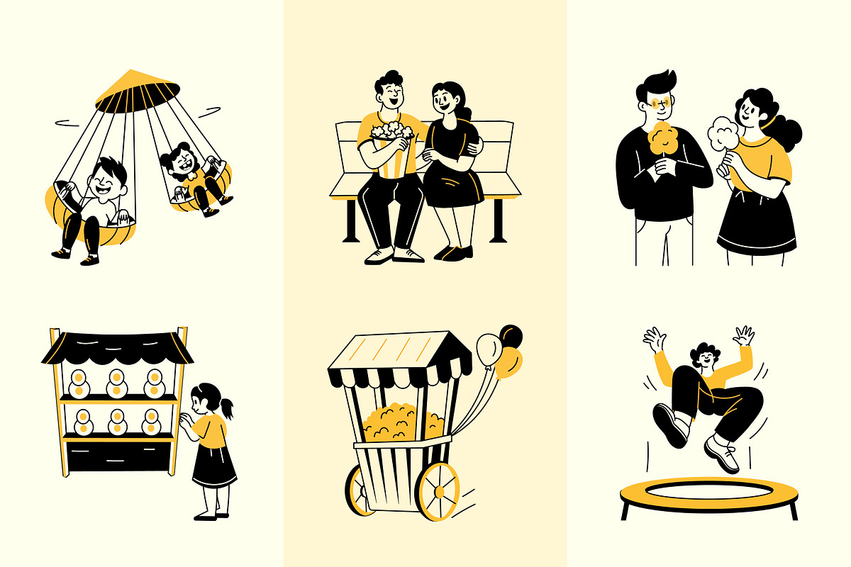 Animated Amusement Park Drawing Set, a Solid Icon by Vectors Market (Photo 3 of 5)