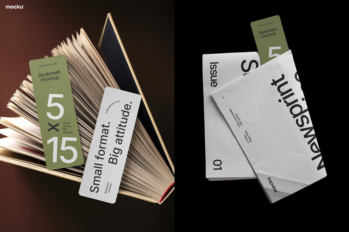 Bookmark Mockups Set, a Books & Magazine Mockup by Mocku (Photo 4 of 15)
