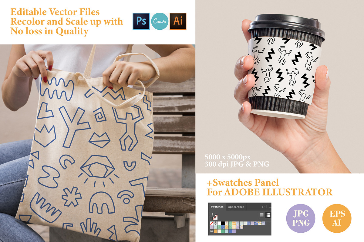 300+ Modern Abstract Bundle, a Graphic by Katrinelly (Photo 4 of 13)