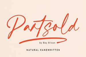 Partsold - Handwritten Font, a Script Font by Muwatta Studio