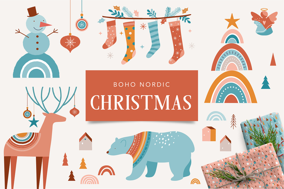 Bohemian Nordic Christmas collection, a Decorative Illustration by Marish (Photo 1 of 11)