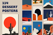 114 Retro Desert Printable Wall Art, a Wallpaper Graphic by Le.nart (Thumbnail 1 of 5)