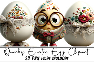 Quirky Easter Egg Clipart, an Illustration by DreamArtGraphic