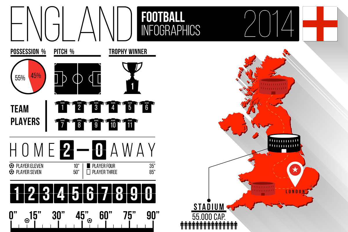 11 Football Infographic Templates, a Presentation Template by Kursat Unsal (Photo 10 of 11)