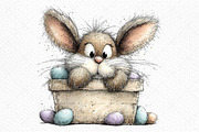 Whimsical Easter Bunny Clipart, an Illustration by Craft Nest (Thumbnail 11 of 11)