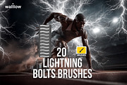 Lightning Bolt Photoshop Brushes, a Brush Add-On by Walllow Creatives (Thumbnail 1 of 3)