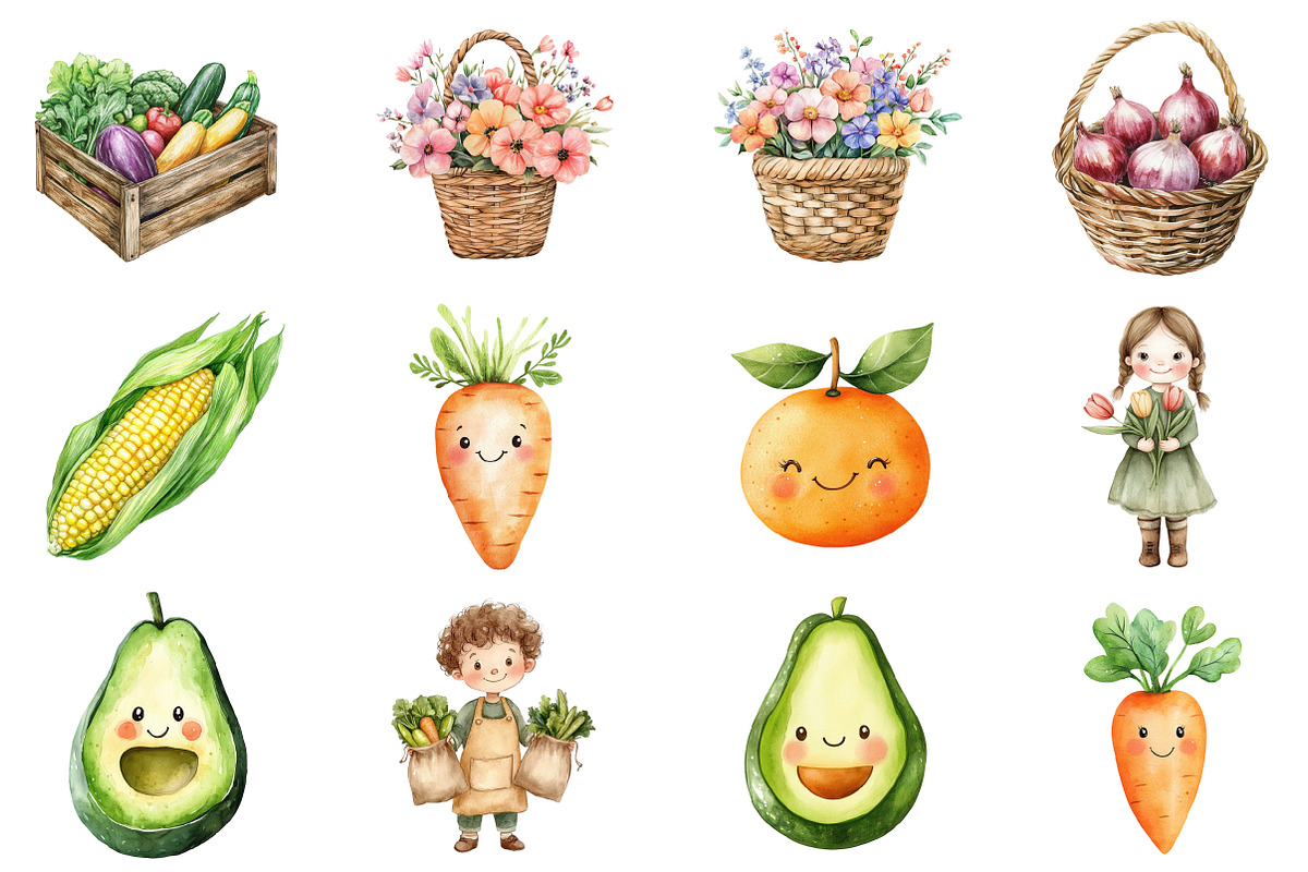 Farmers Market Clipart Bundle, an Illustration by CitraGraphics (Photo 6 of 6)