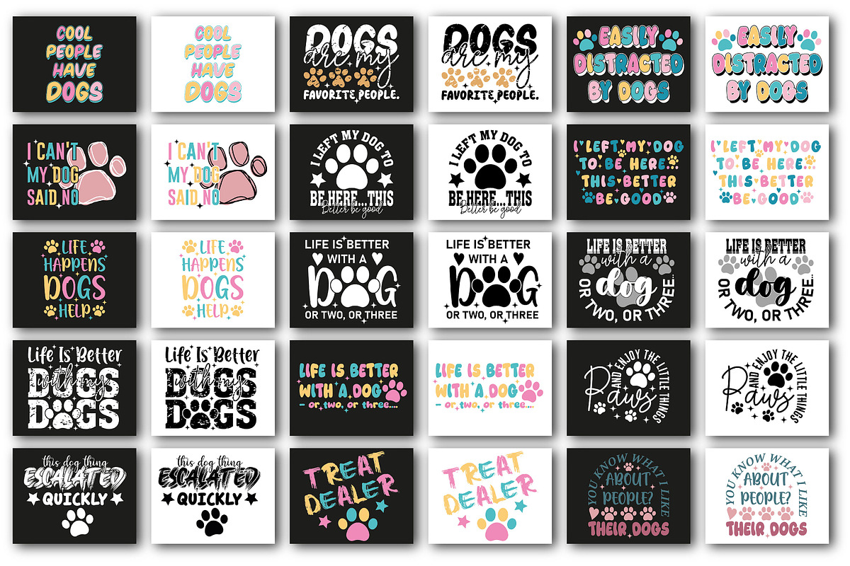 Funny Dog Quotes SVG PNG Bundle, an Animal Illustration by mh_arif (Photo 1 of 29)
