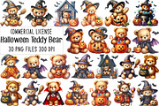Halloween Teddy Bear Clipart, an Illustration by CraftArtStudio (Thumbnail 1 of 6)