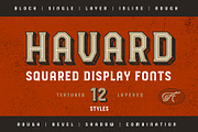 HAVARD DISPLAY - SQUARED & LAYERED, a Font by Adam Fathony (Thumbnail 1 of 13)