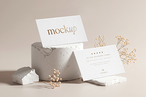 Gold Foil Business Card Mockup PSD