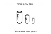 Lab Glassware Tube Flask Icons, an Outline Icon by Designfour (Thumbnail 7 of 7)