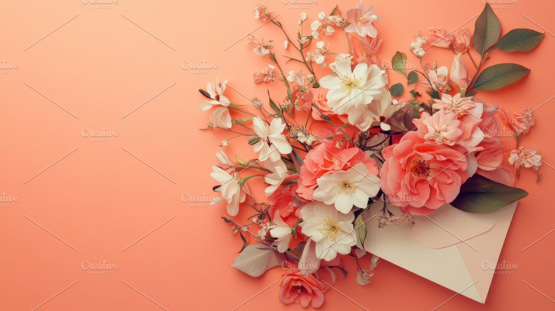 Flower bouquet  envelope, a Photo by Beautiful things