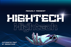 Hightech Font, a Sans Serif Font by Sronstudio