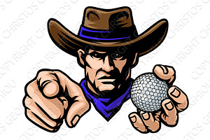 Cowboy Man Golf Ball Sports Cowboys