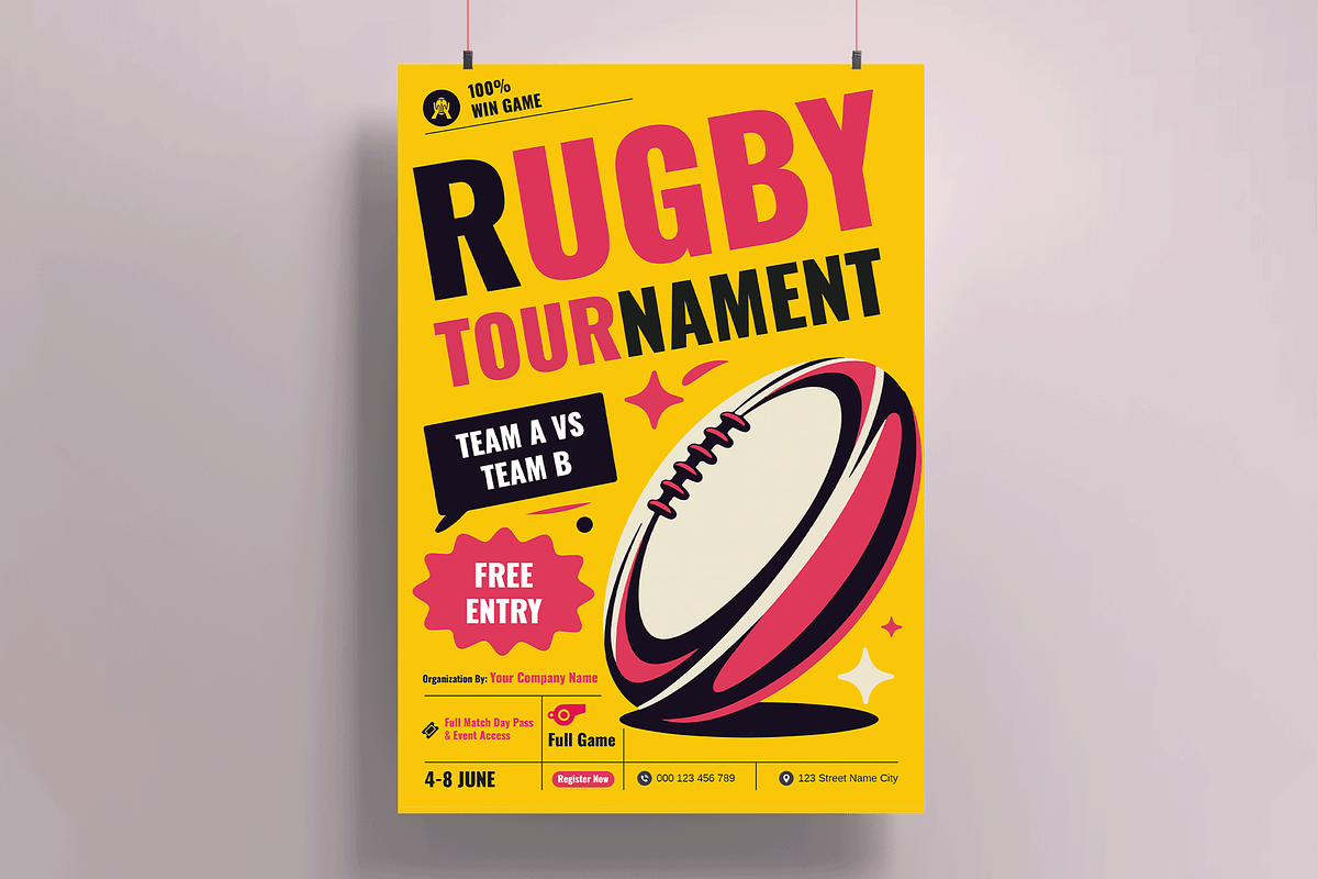 Rugby Tournament Poster, a Flyer Template by MightyDesign (Photo 1 of 8)