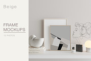 Frame Mockup Kit Beige, a Product Mockup by MockupsMarket (Thumbnail 3 of 9)