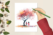 Peach Mother and Child Mother's Day, an Illustration by RobertsArt (Thumbnail 2 of 7)
