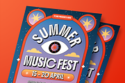 Psychedelic Music Festival Flyer Set, a Flyer Template by Annora Studio (Thumbnail 3 of 6)