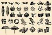 Vintage Coastal Travel Illustrations, an Object Illustration by Nocturnal Wolf (Thumbnail 9 of 27)
