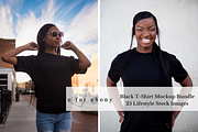 Black T-Shirt Mockup Stock Photos, a Person Photo by Eye for Ebony (Thumbnail 1 of 7)