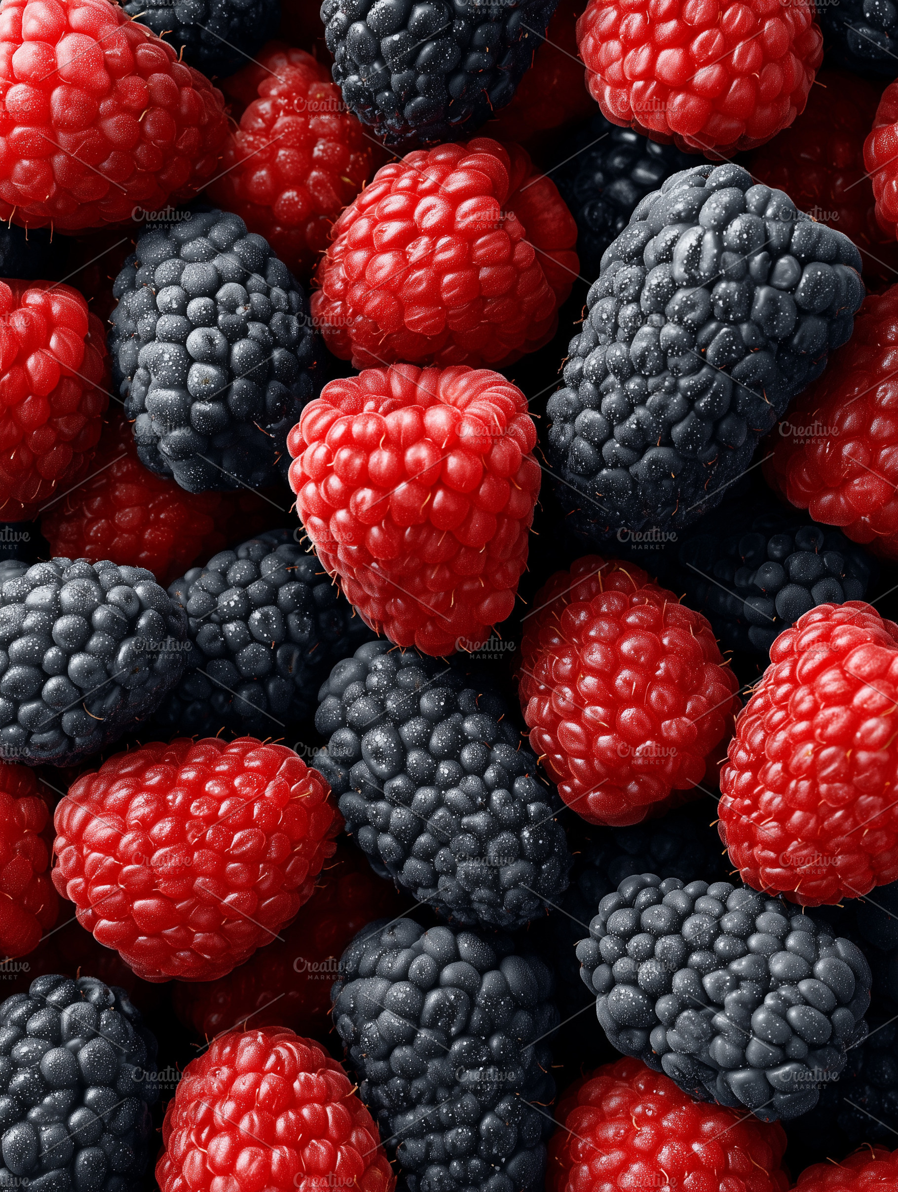 Fresh raspberries and blackberries, a Food & Drink Photo by MistyDay