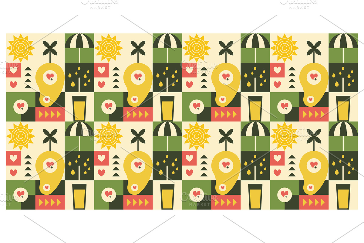Tropical fruit and sunny, a Decorative Illustration by Creative Backgrounds