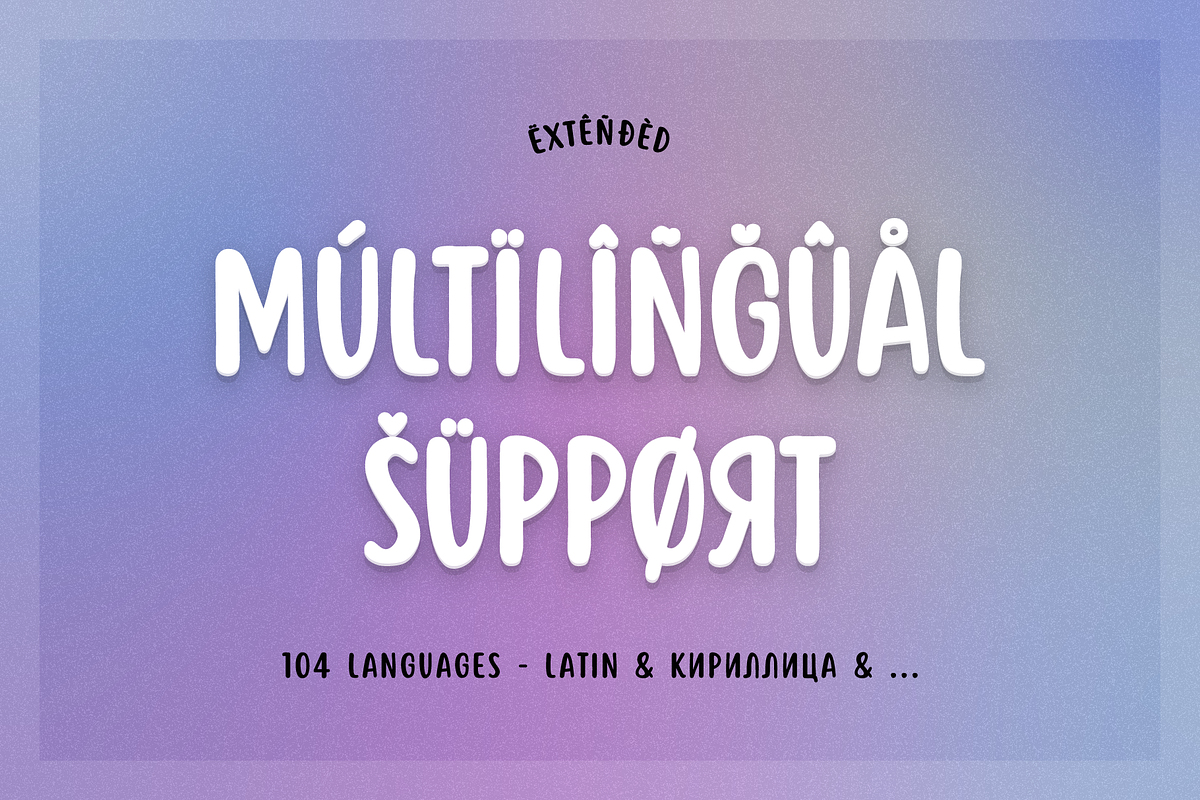 Scripter Fun Font with 104 Language Support