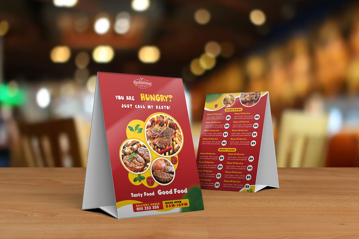 Restaurant Table Tent Flyer, a Flyer Template by GreenPixi (Photo 3 of 4)