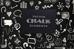 Vector chalk elements collection