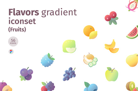 Fruits flavors gradient iconset, an Icon by LAFS