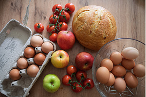 Fresh ingredients for homemade, a Food & Drink Photo by HalfPoint