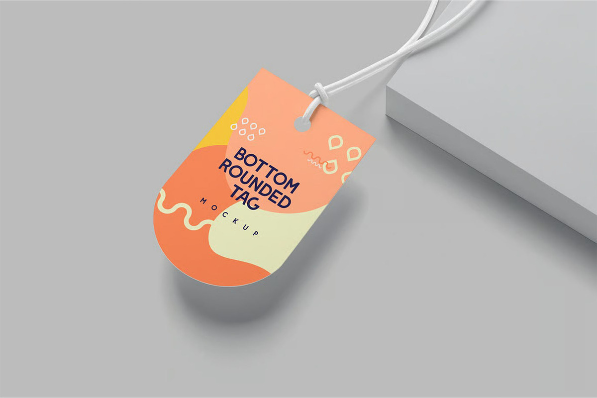 Side Oval Shape Tag Mockups, an Advertising Mockup by megostudi0 (Photo 4 of 7)