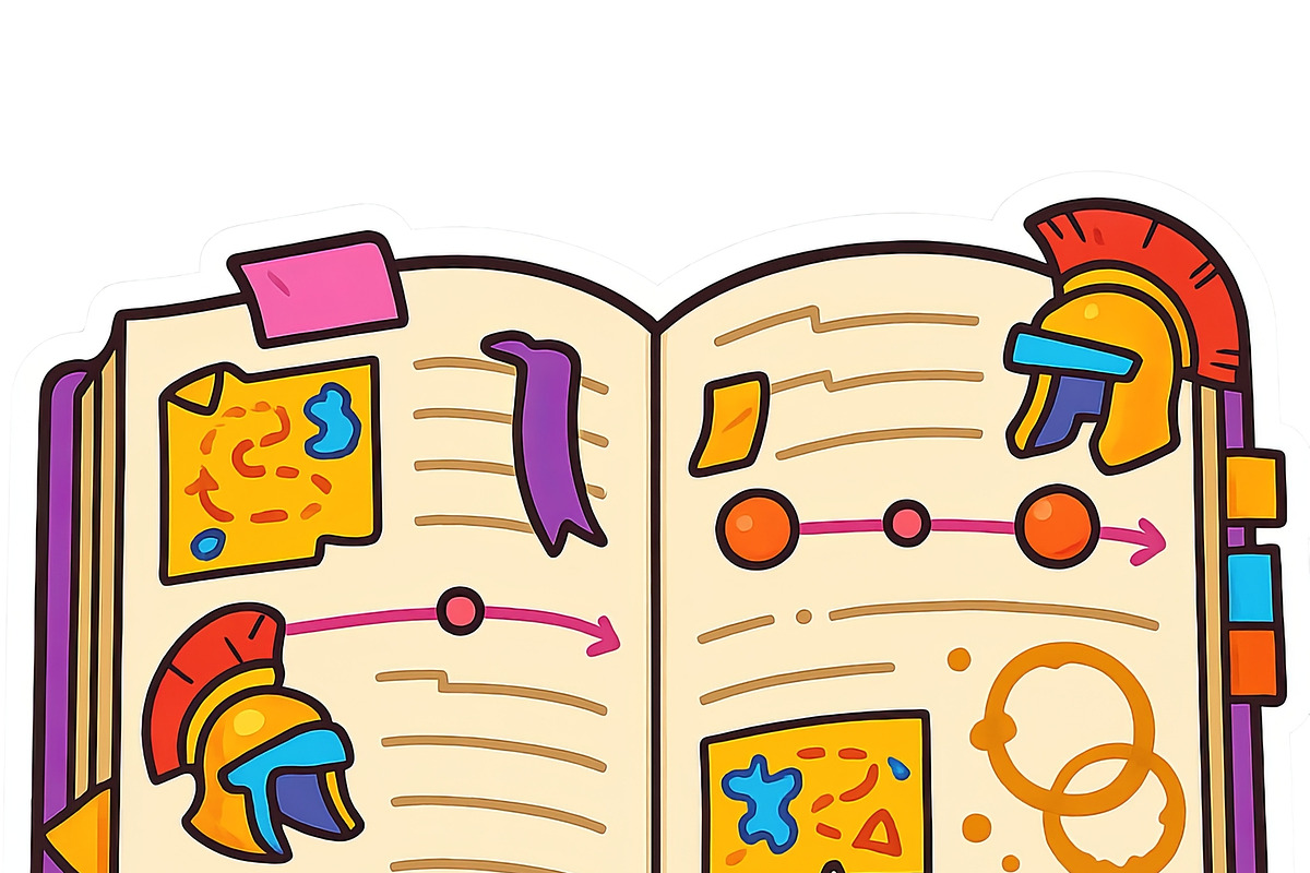 Open schoolbook illustration with co, an Illustration by Dvoevnore photos