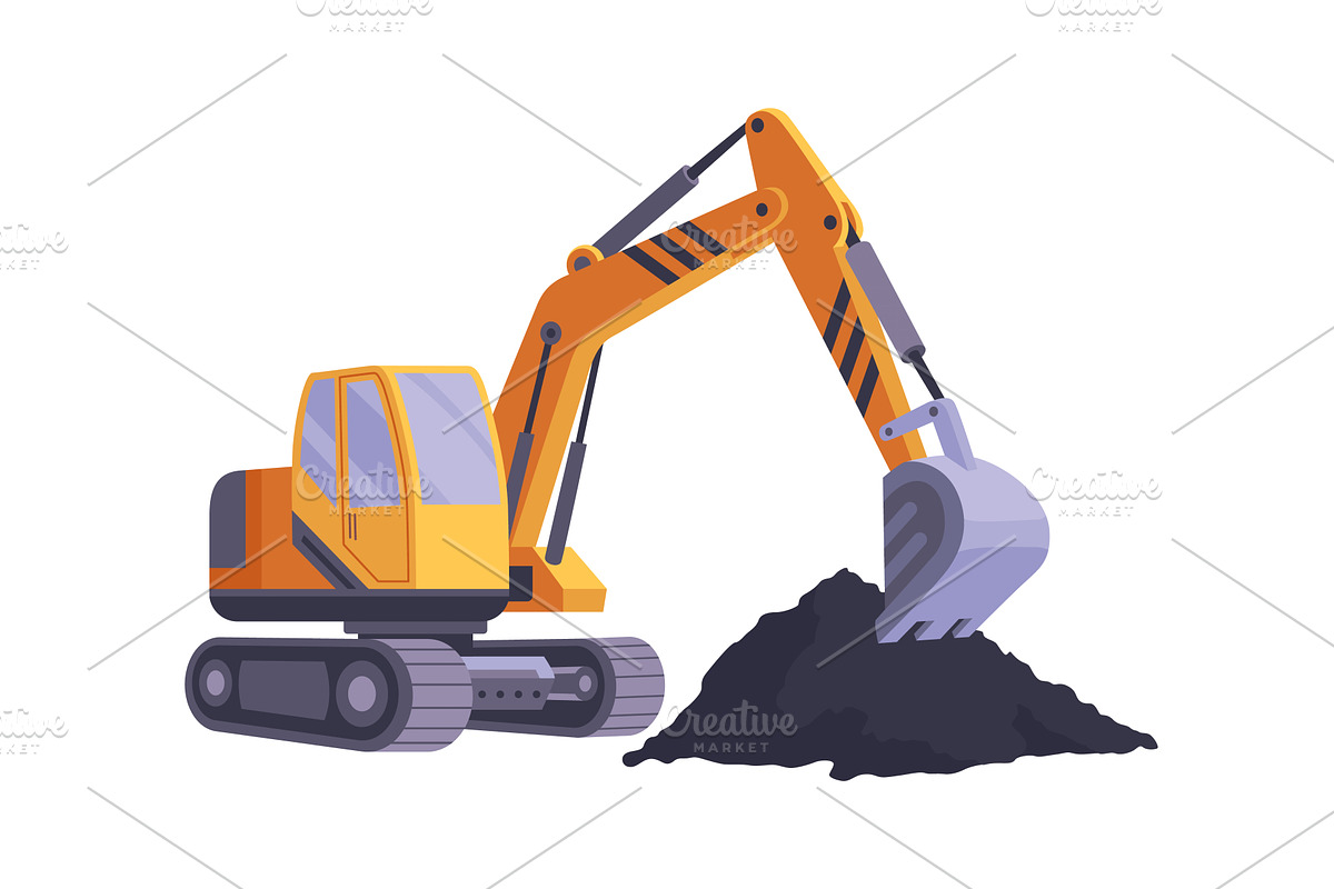 A Heavy Equipment Excavator is, an Illustration by Things for designers